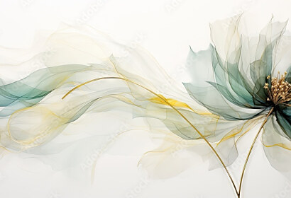 AI Tapeta Akvarelový zelený kvet ft 670145912